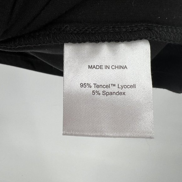 Quince Women's Black Tencel Jersey Maternity Ruched Dress sz L NWOT Short Sleeve - Picture 2 of 4